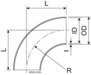 BEND 90 BS DN32 HSF2 1.4307