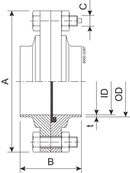 FLANGE COM DN125 1.4404 EPDM